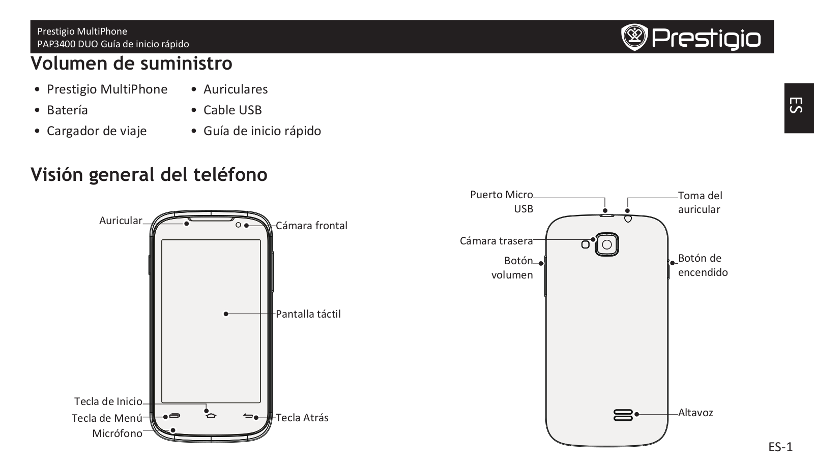 Prestigio MultiPhone PAP-3400 Duo User Manual