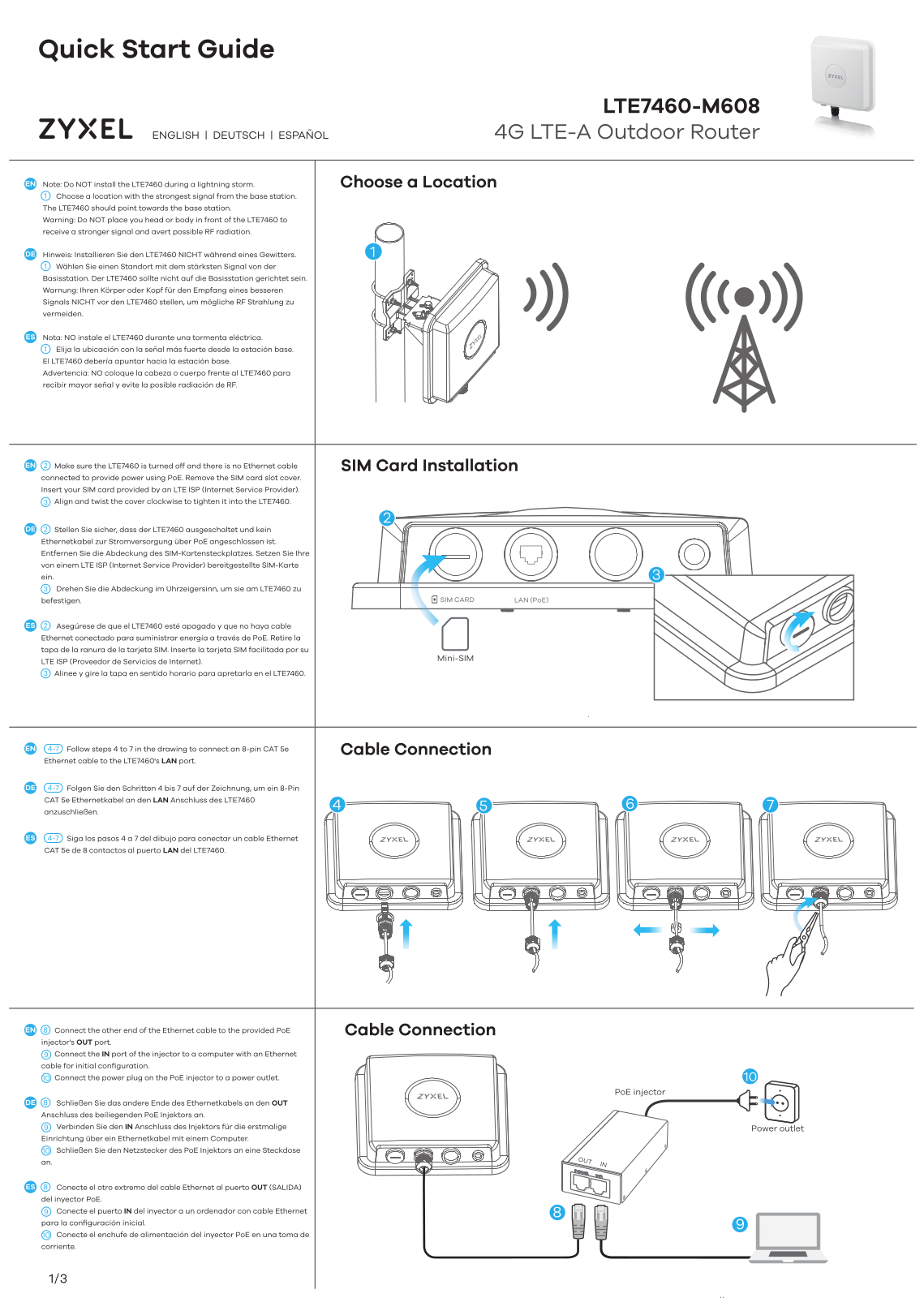 Zyxel LTE7460-M608-EU01V3F Quick Start Guide