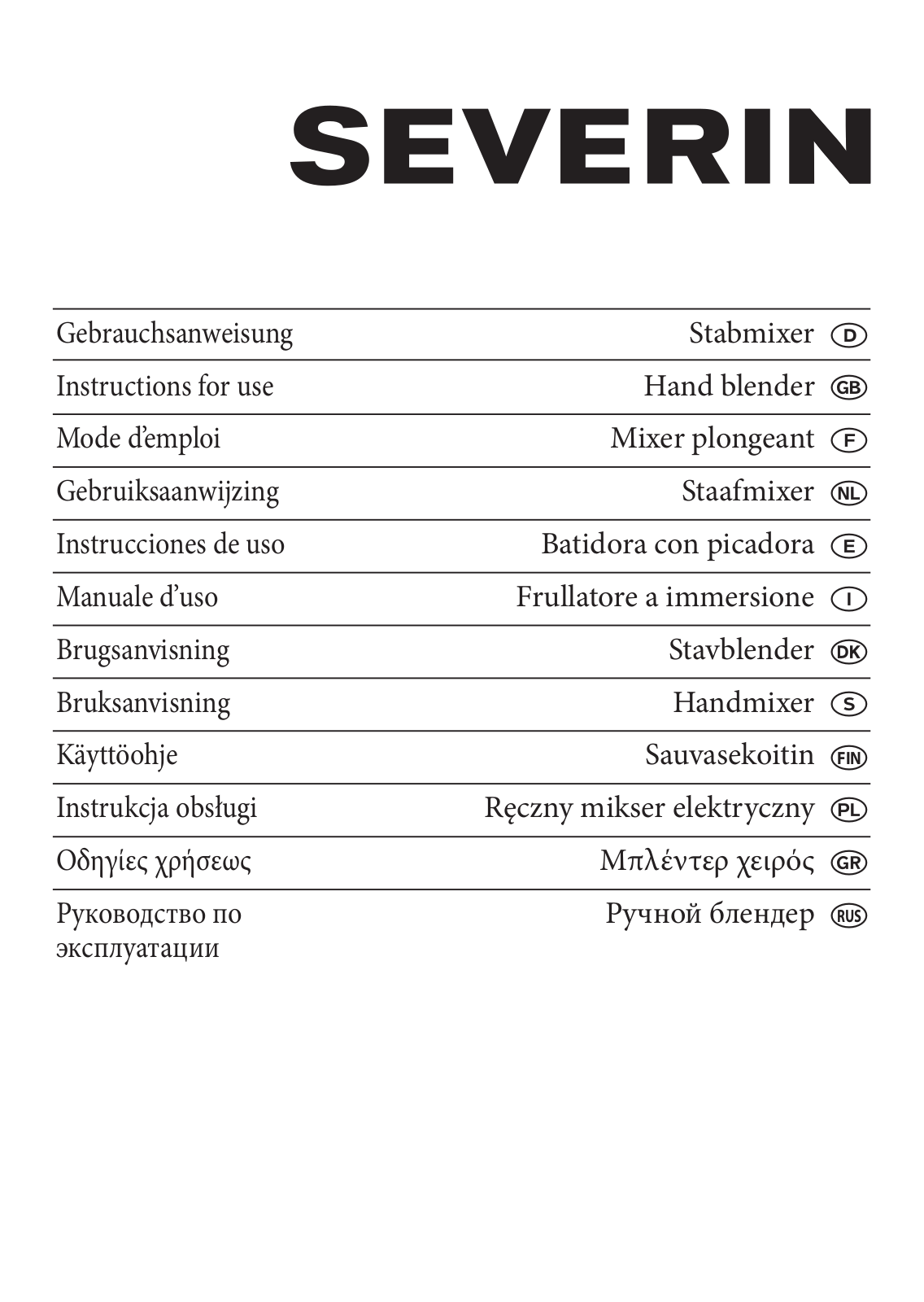 Severin SM 3730 User Manual