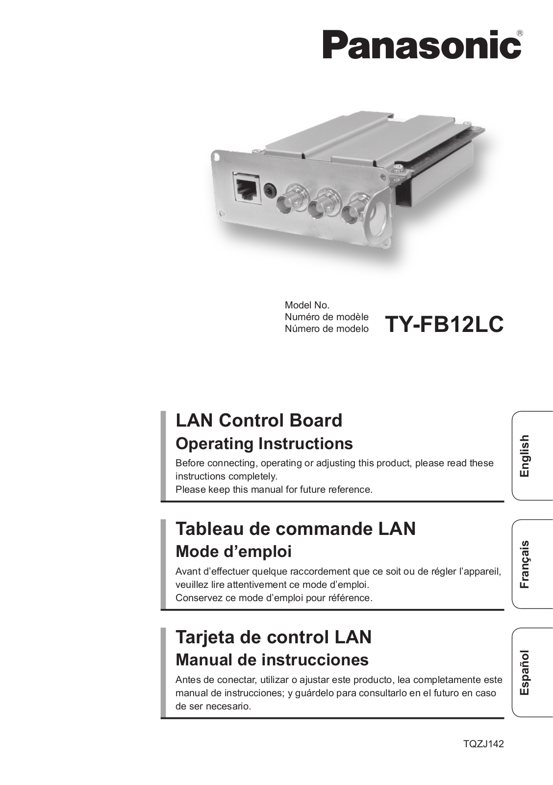 Panasonic TY-FB12LC User Manual