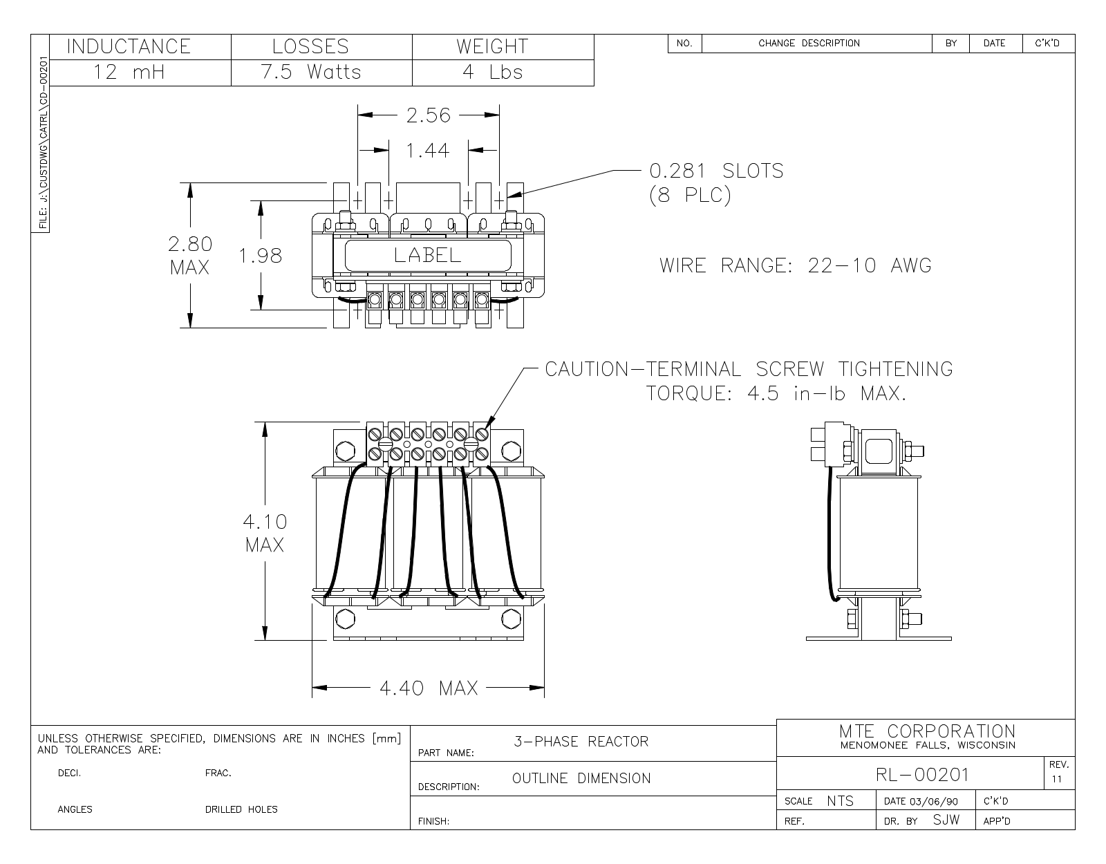 MTE RL-00201 CAD Drawings