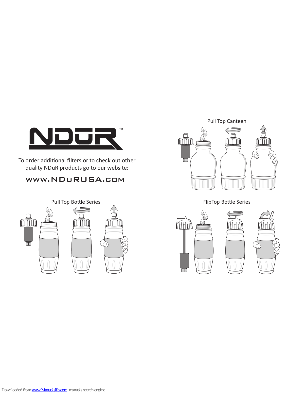 ND?R Pull Top Bottle, FlipTop Bottle Owner's Manual - ManualMachine.com