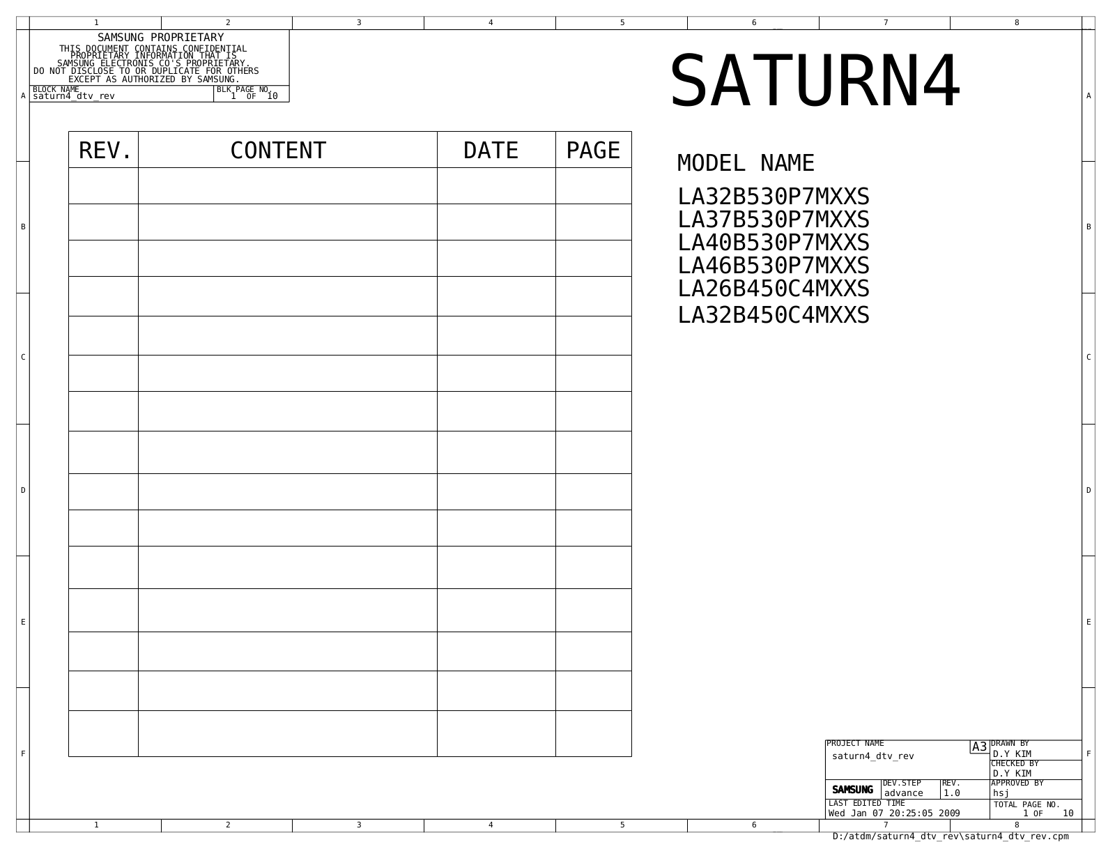 Samsung LA32B530P7MXXS Schematic