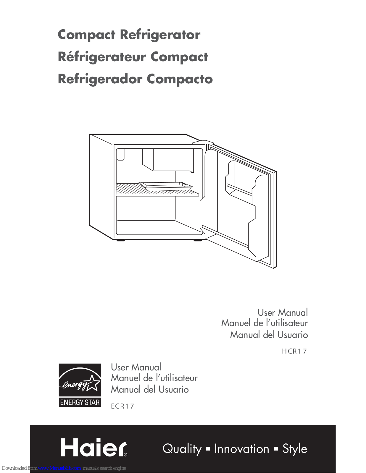 Haier HCR17WG, HCR17GR, HCR17BG Owner’s Manual