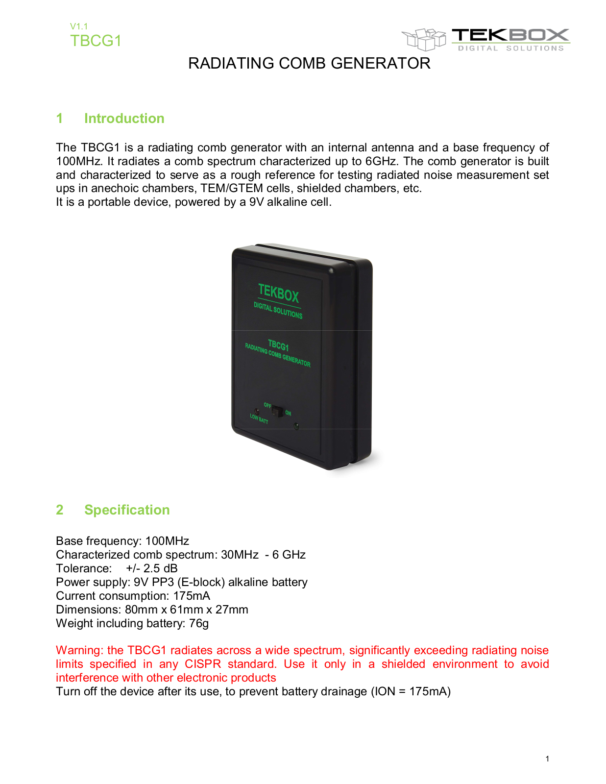 Tekbox TBCG1 User guide - ManualMachine.com