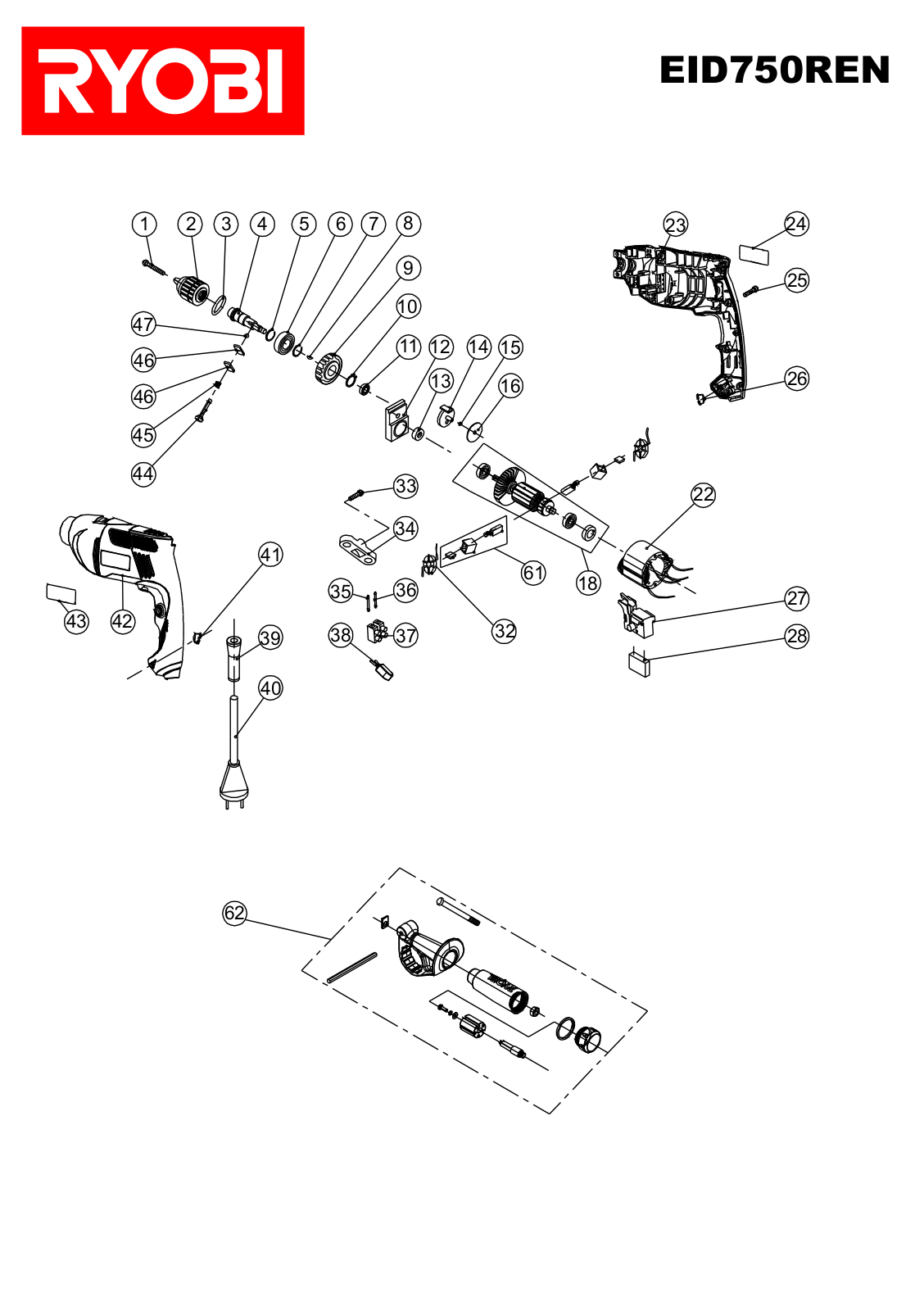 Ryobi EID750REN User Manual