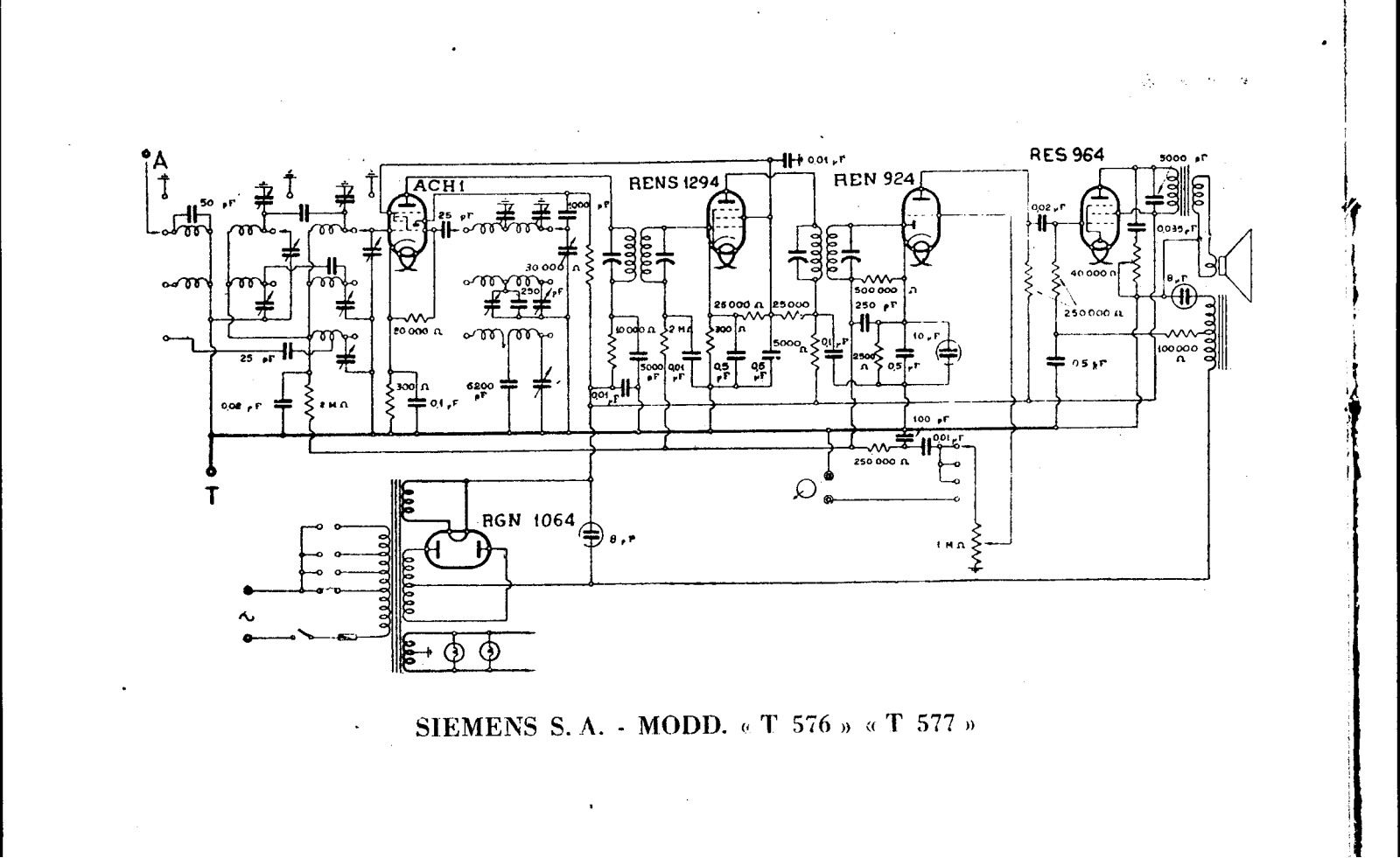 Telefunken 577, 576 Schematic