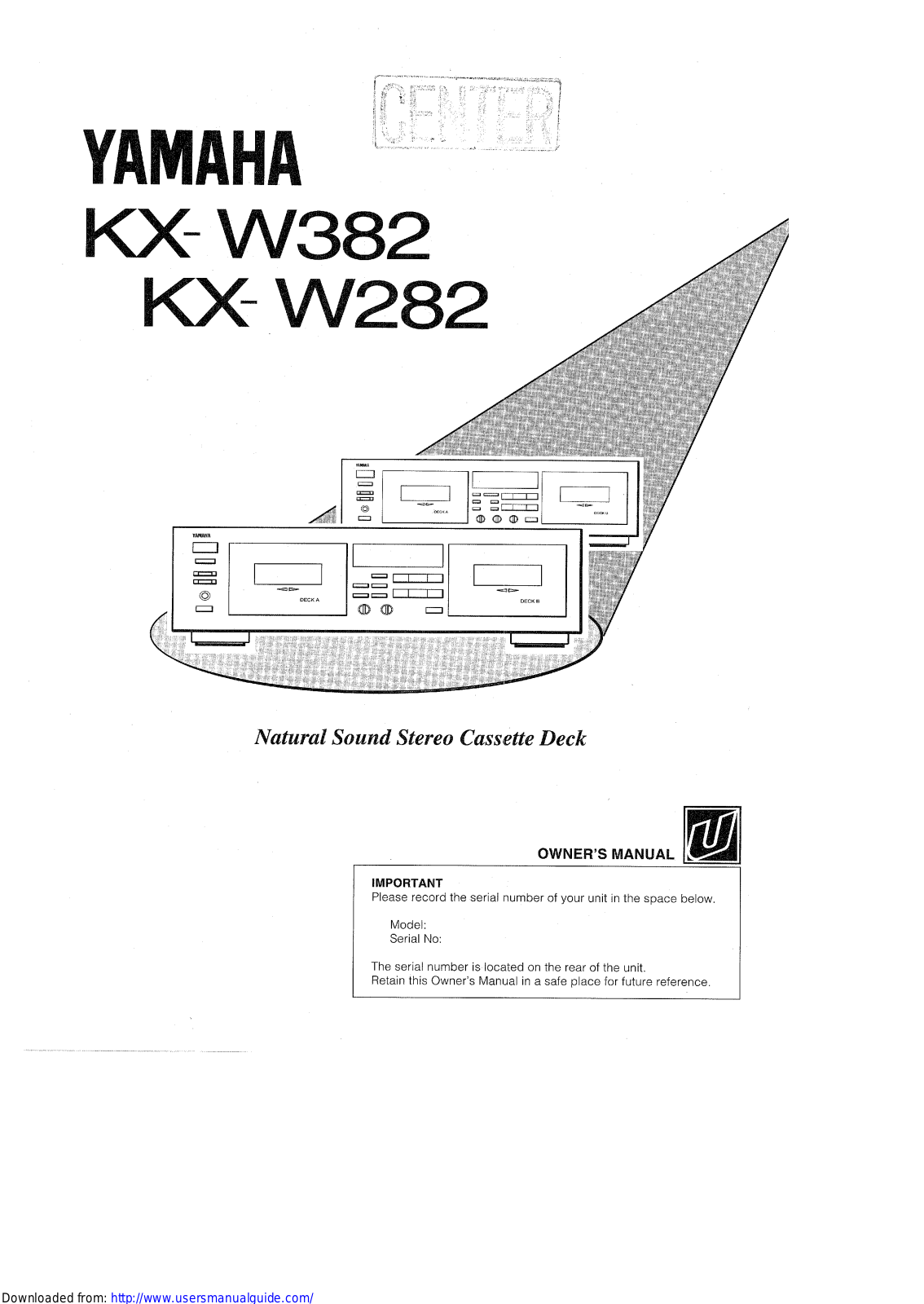 Yamaha Audio KX-W282 User Manual