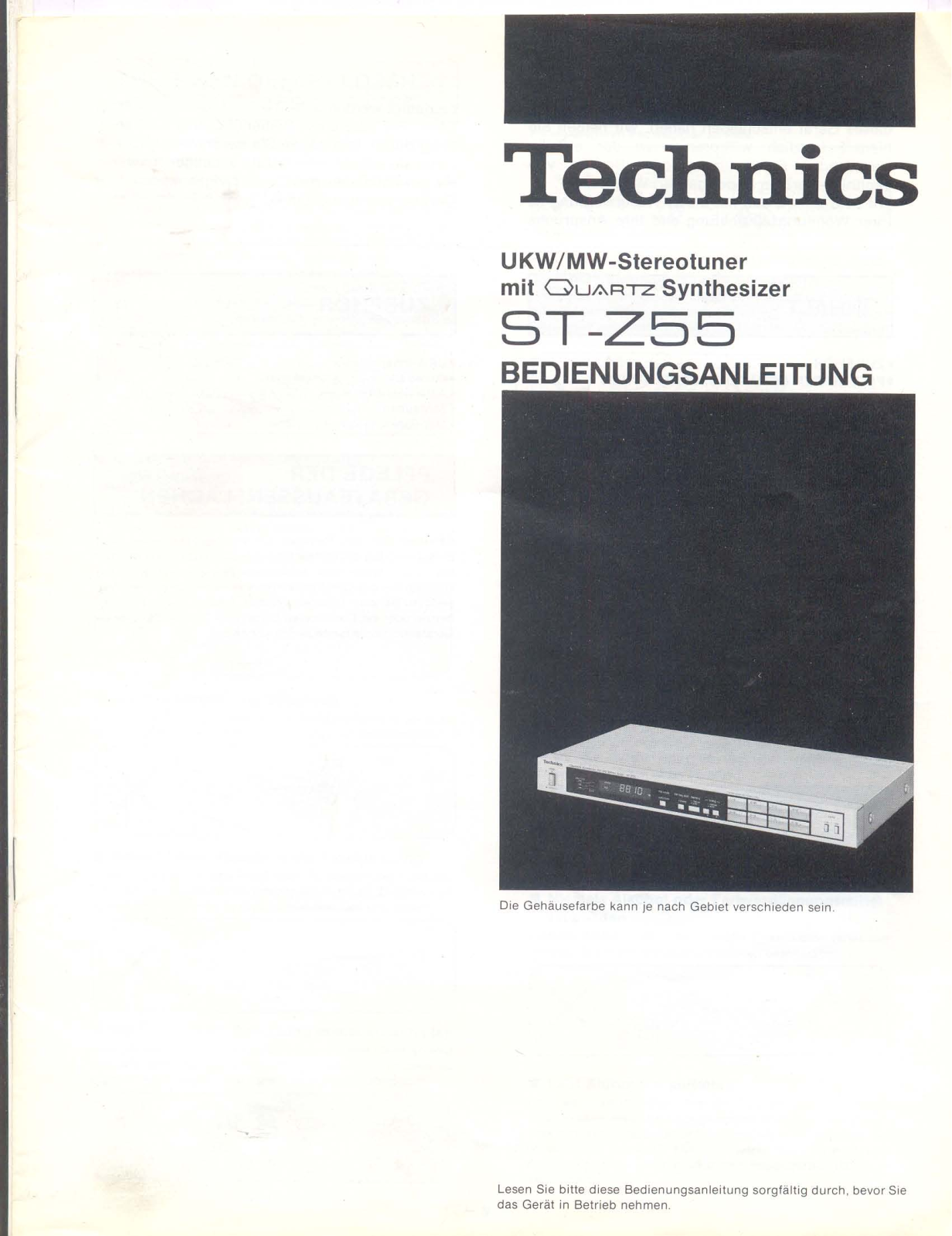 Technics ST-Z-55 Owners Manual