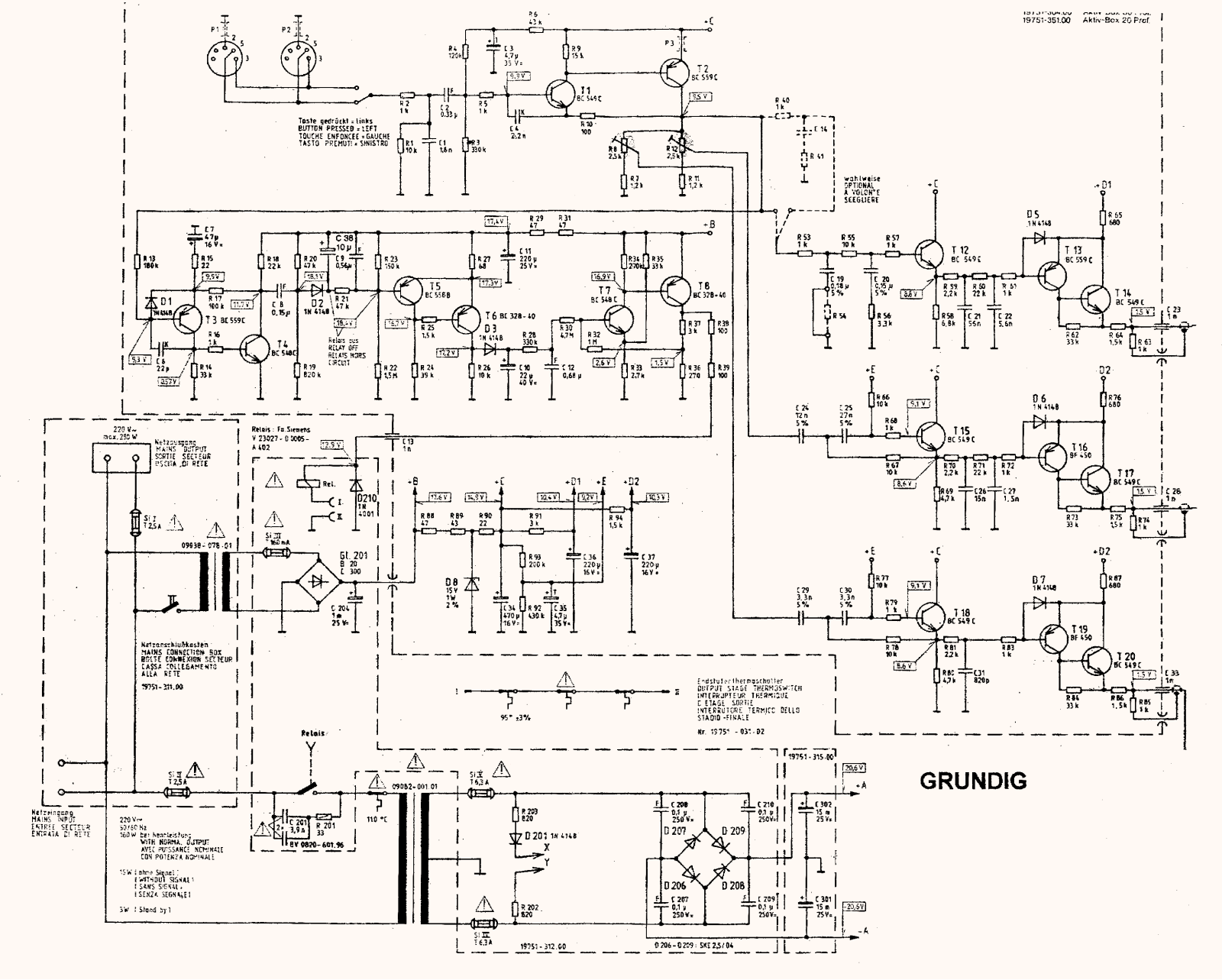 Grundig Aktiv-Box-30, Aktiv-Box-20 Schematic