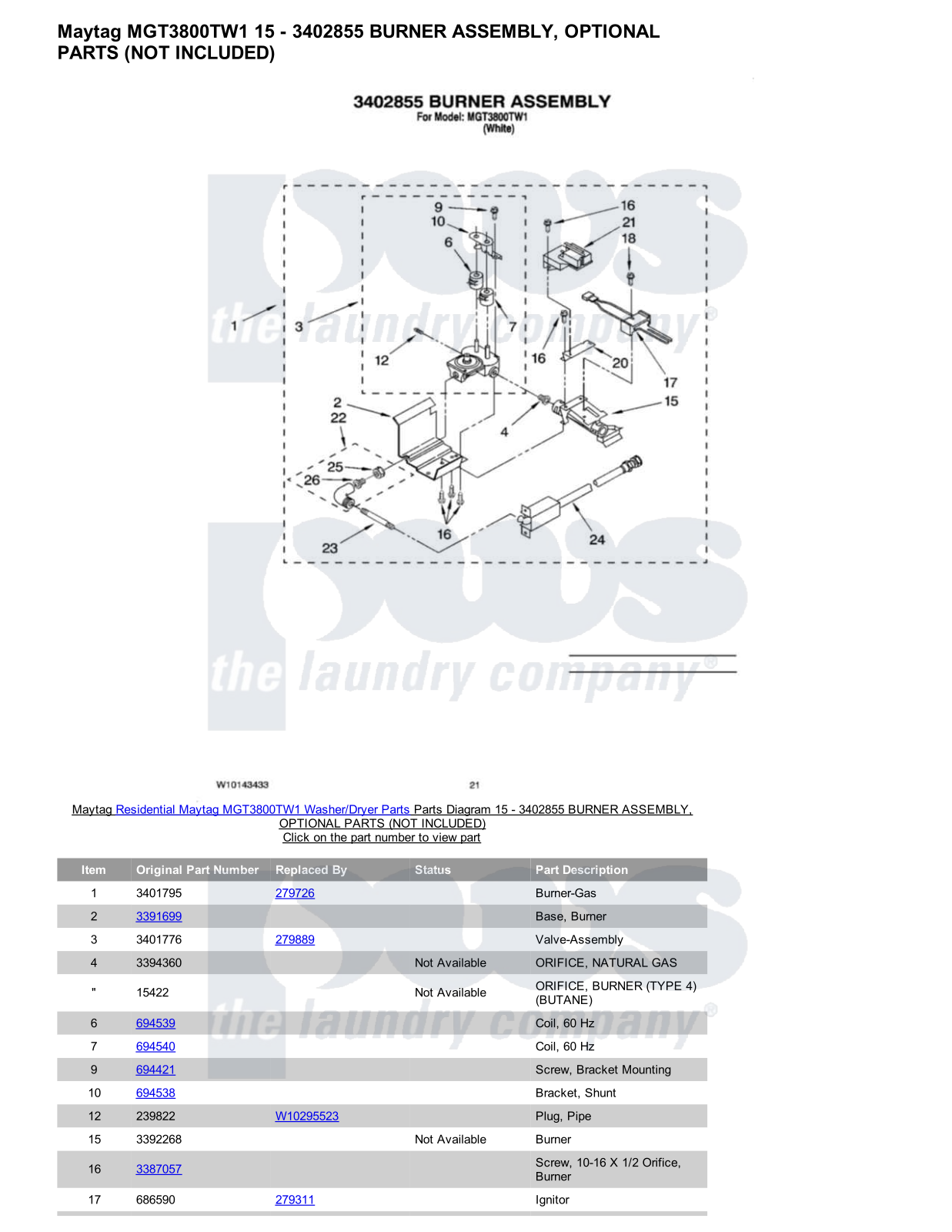 Maytag MGT3800TW1/Dryer Parts Diagram