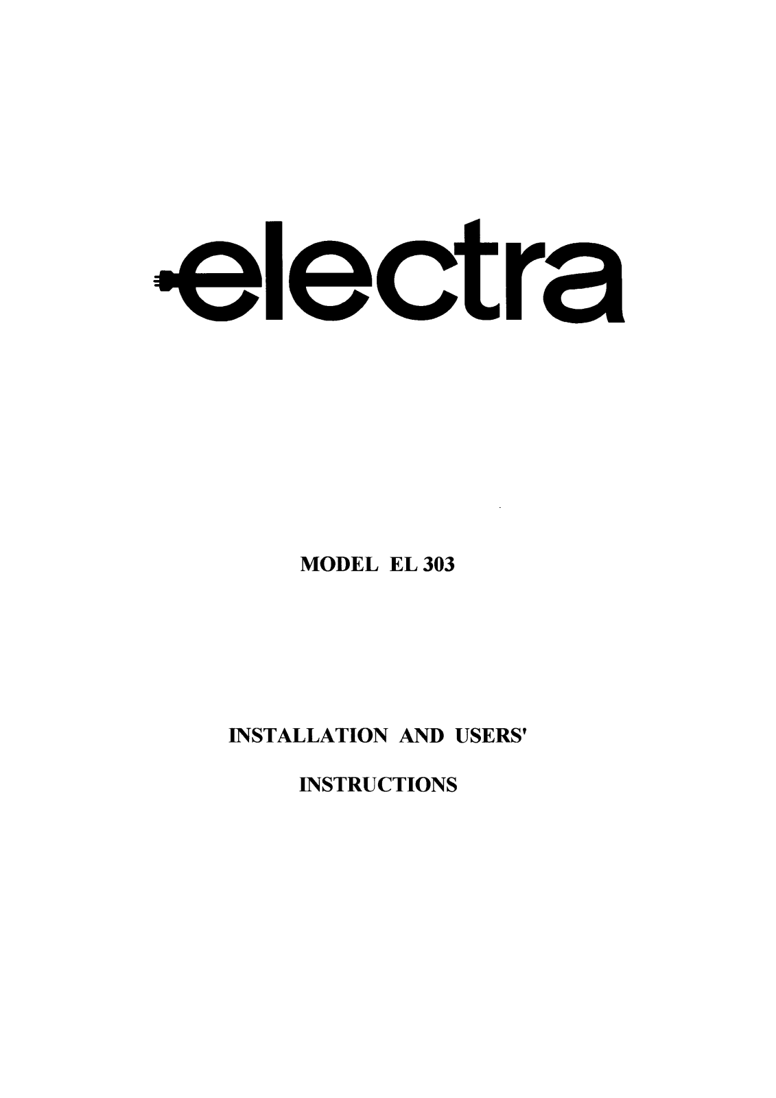 tricity bendix BS631B/1, EL303W, EL303GR User Manual