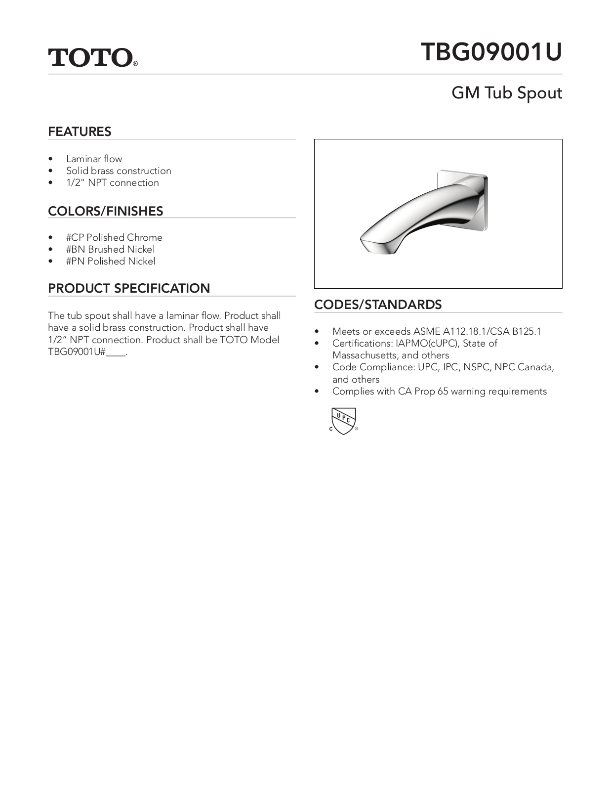 TOTO SBSA2180 Specifications - ManualMachine.com