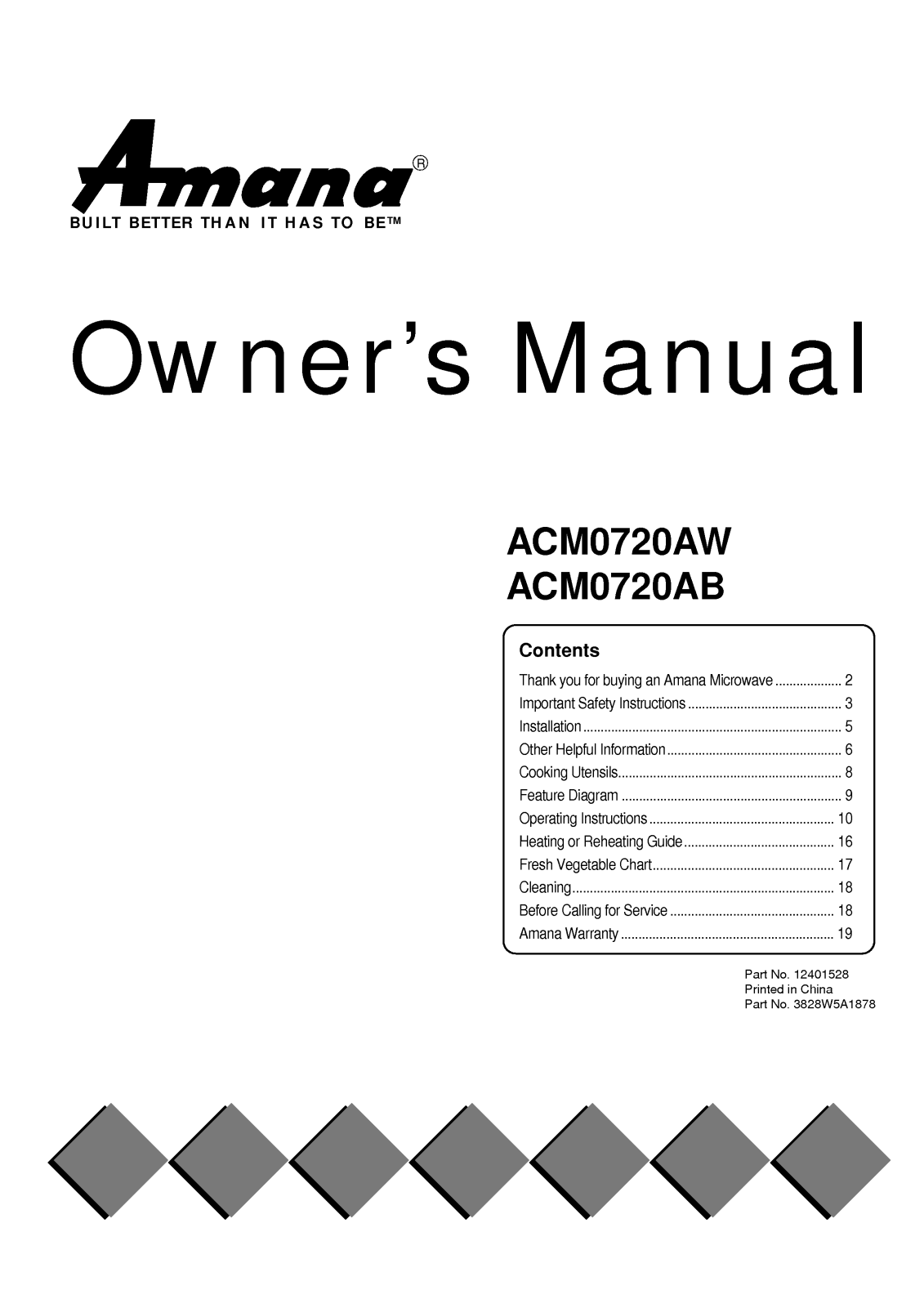 LG ACM0720AW, ACM0720AB User Manual