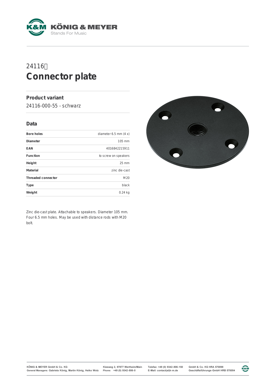 K&M 24116 Data Sheet