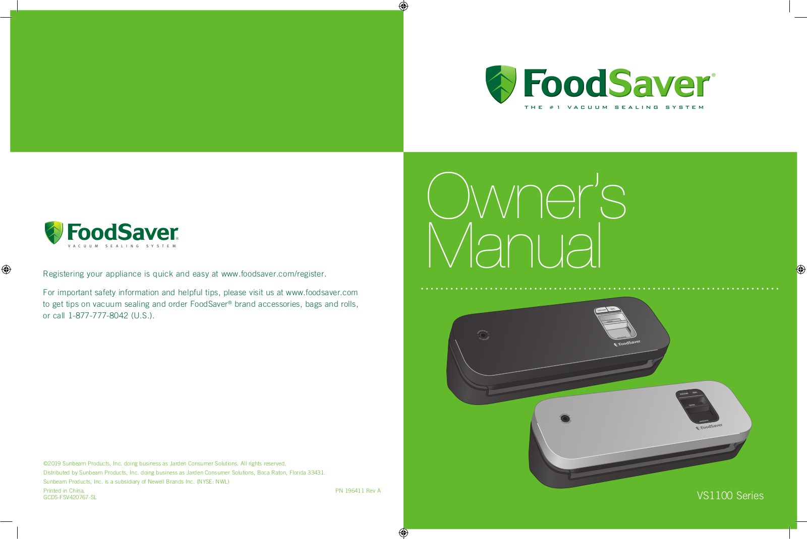 Foodsaver VS1100 User Manual