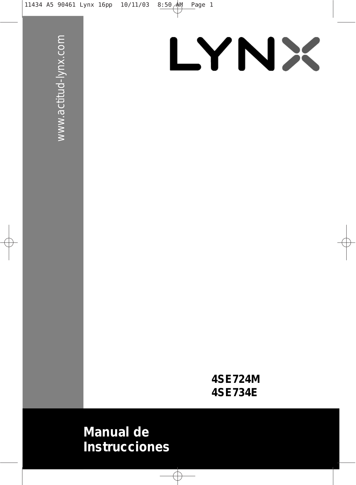 Lynx 4SE734E, 4SE724M User Manual