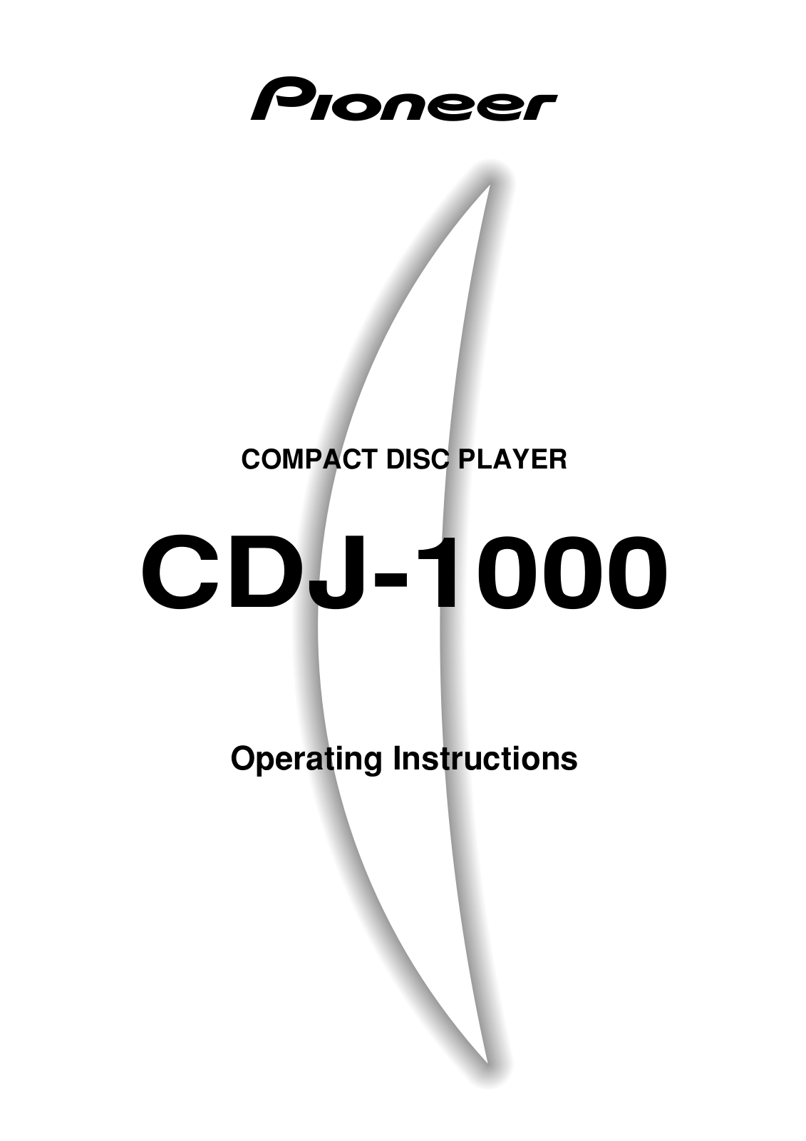 Pioneer CDJ-1000 User Manual