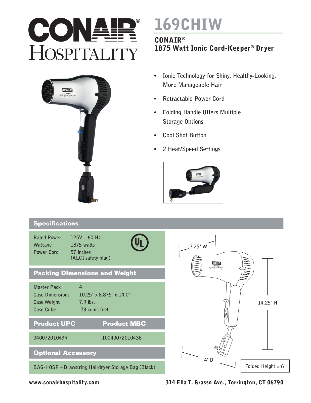 Waring 169CHIW User Manual