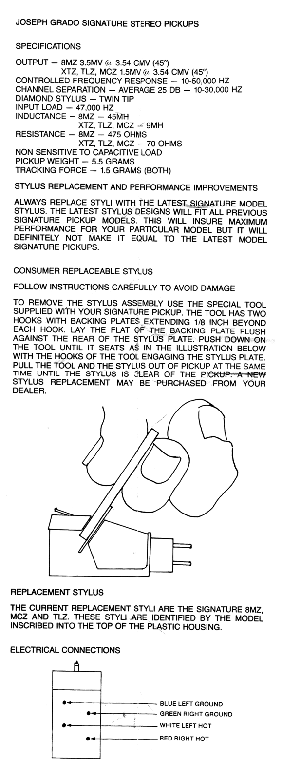 Grado Signature Owners manual