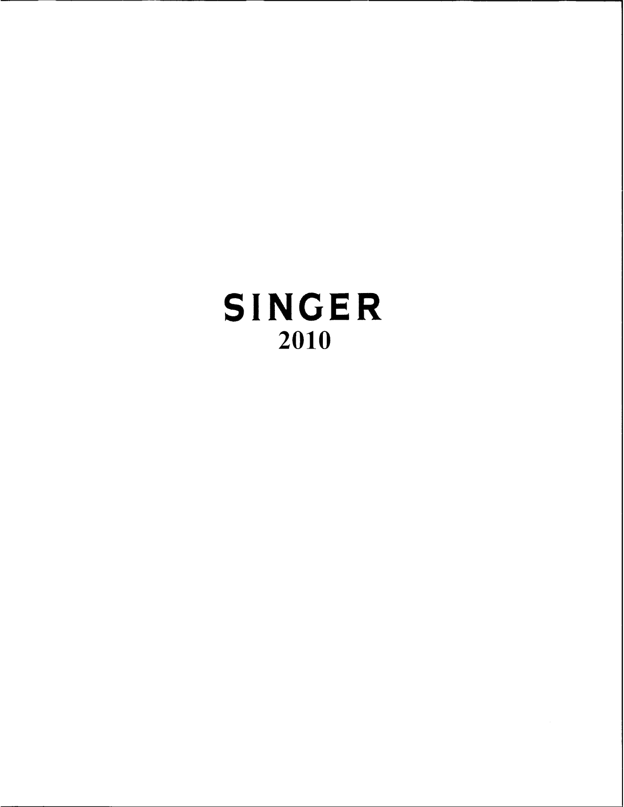 Singer Touch Tronic 2010 Owner's Manual