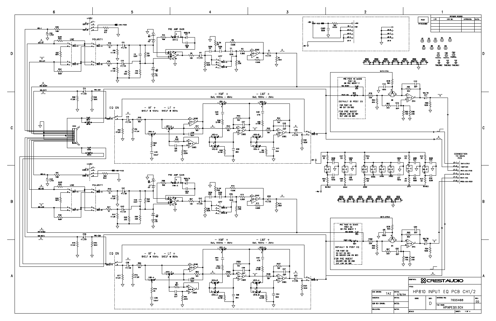 Crest HP8-Set, HP-8-InpEQ-0 Schematic