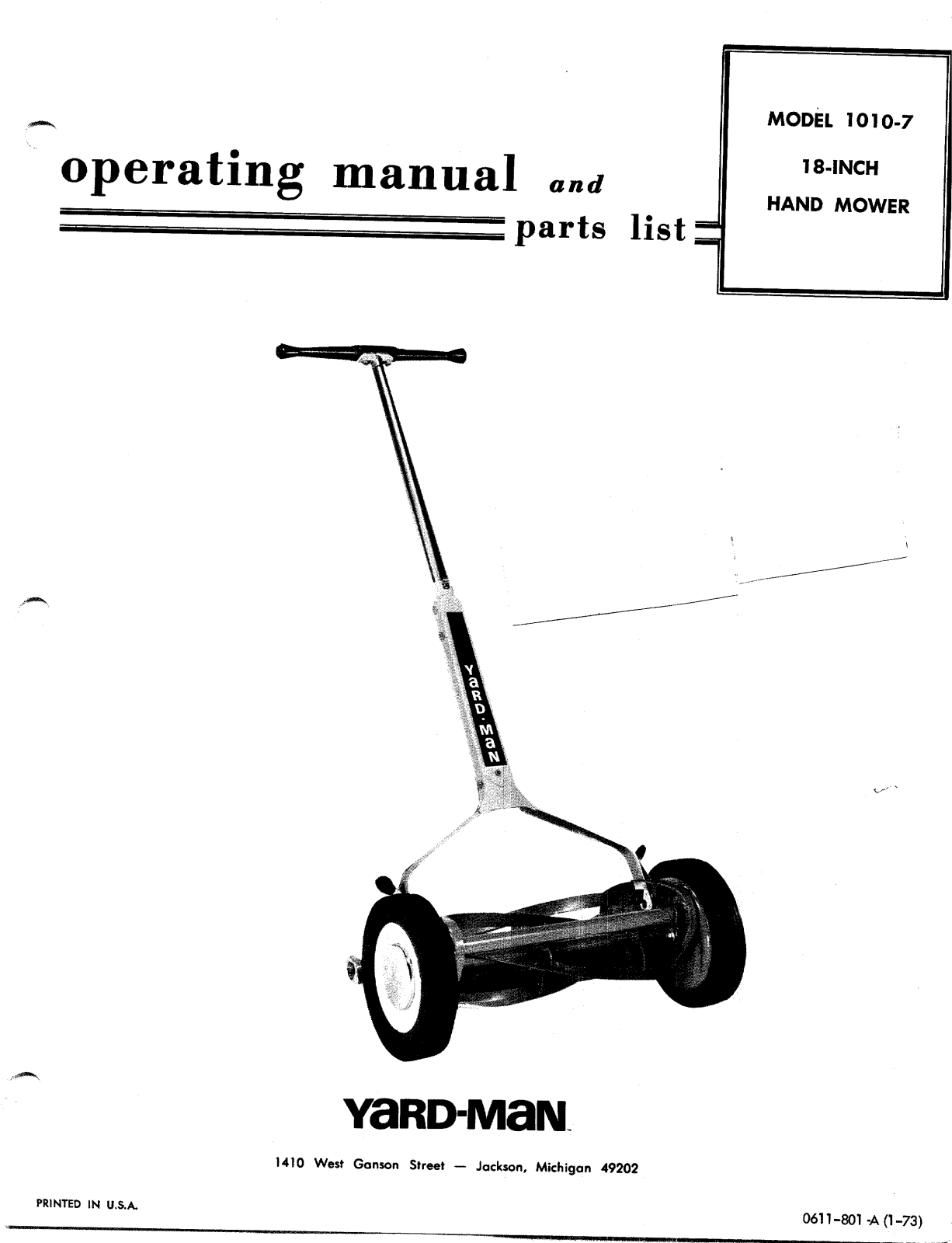 Bolens 1010-7 User Manual