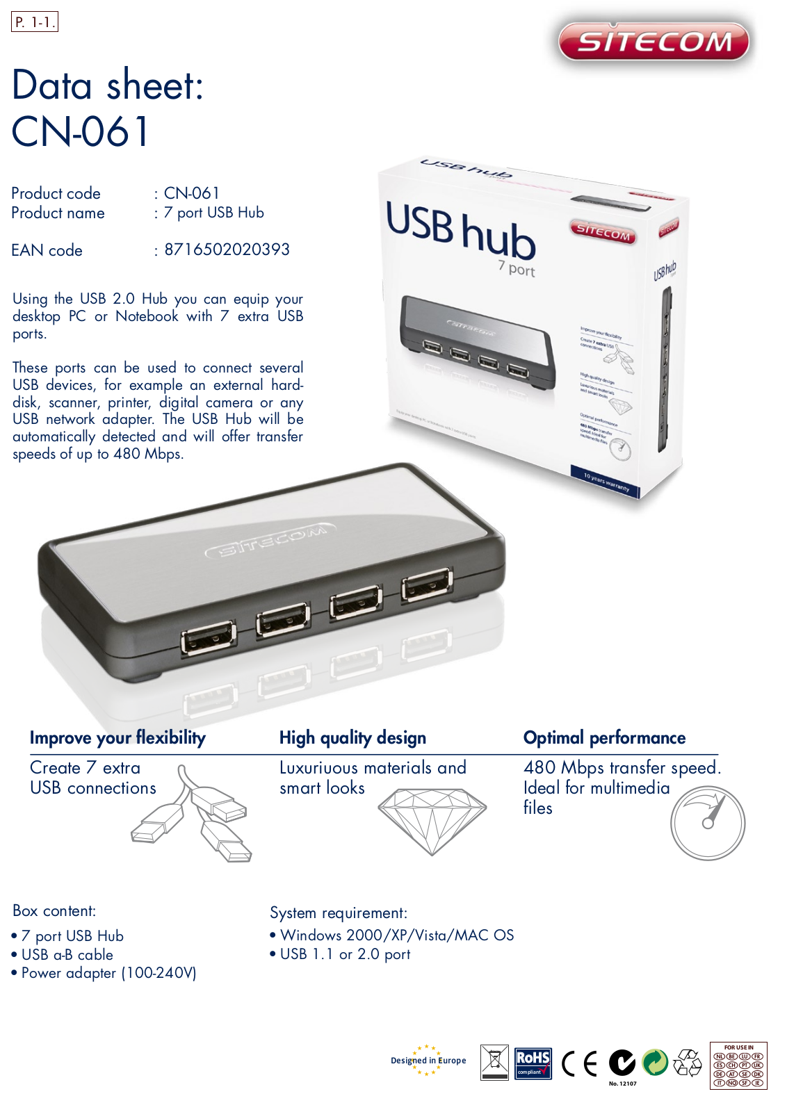 Sitecom CN-061 DATASHEET - ManualMachine.com
