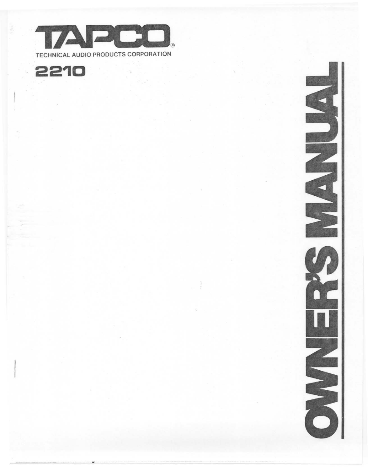 Electro-voice 2210 User Manual