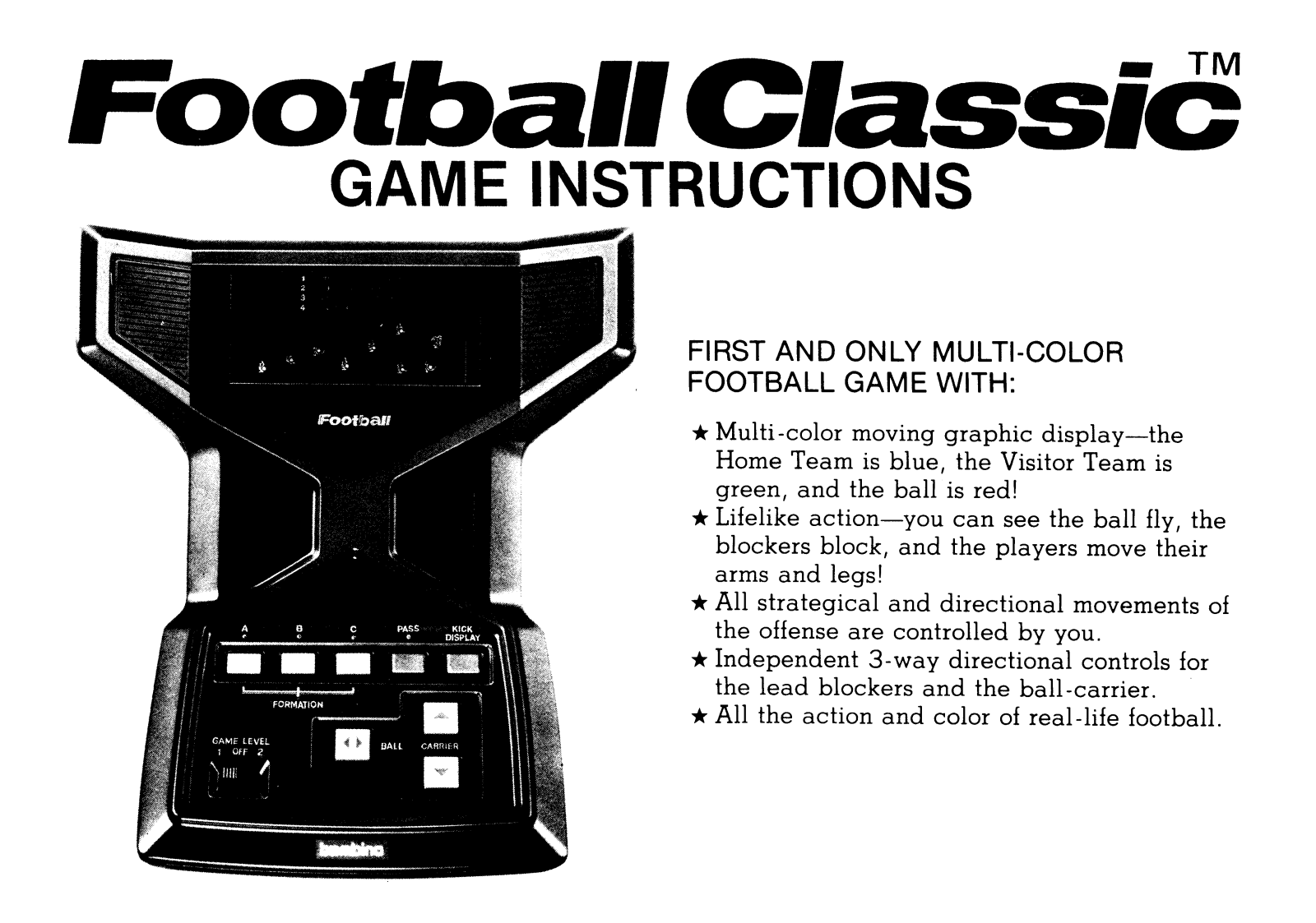 Bambino Classic Football User Guide