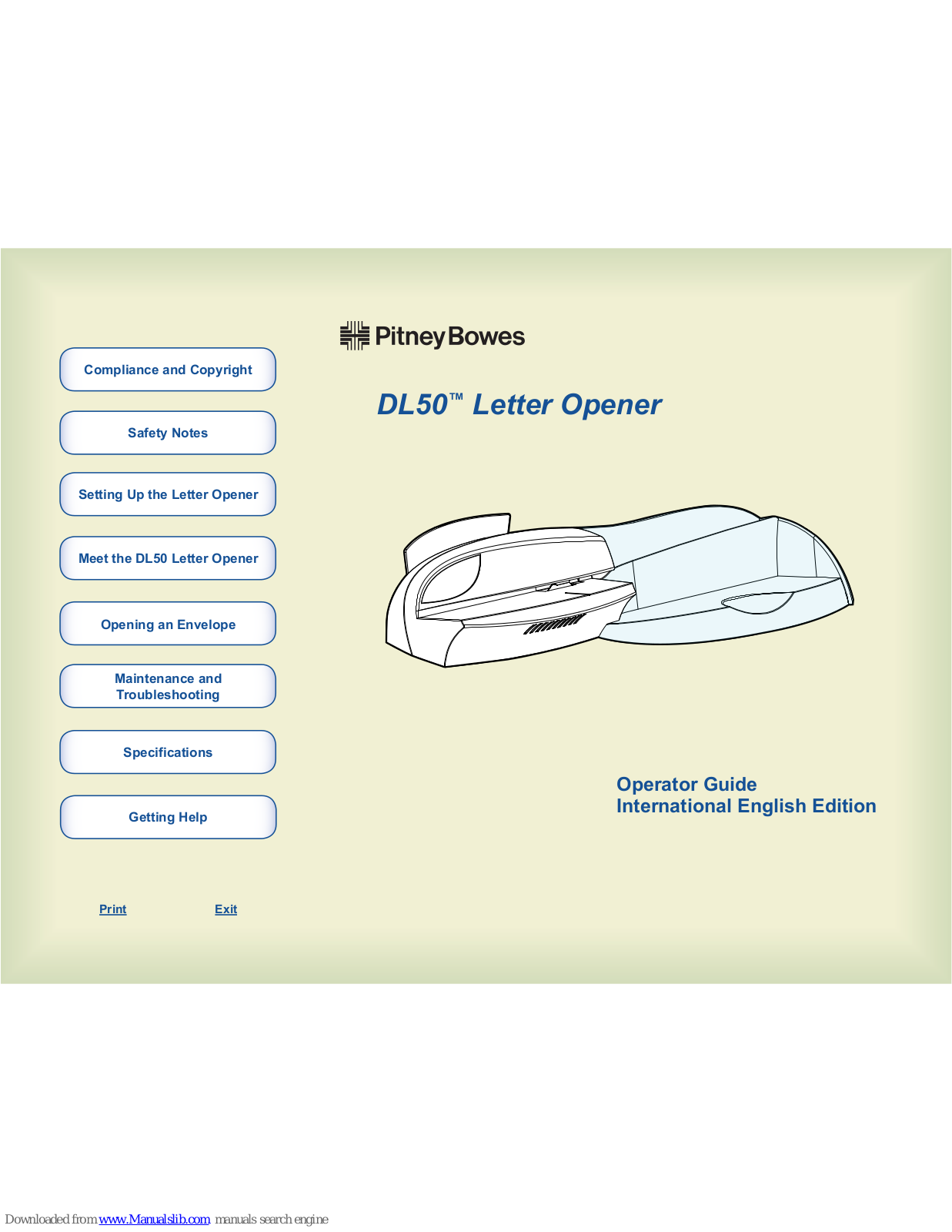 Pitney Bowes DL50 Operator's Manual