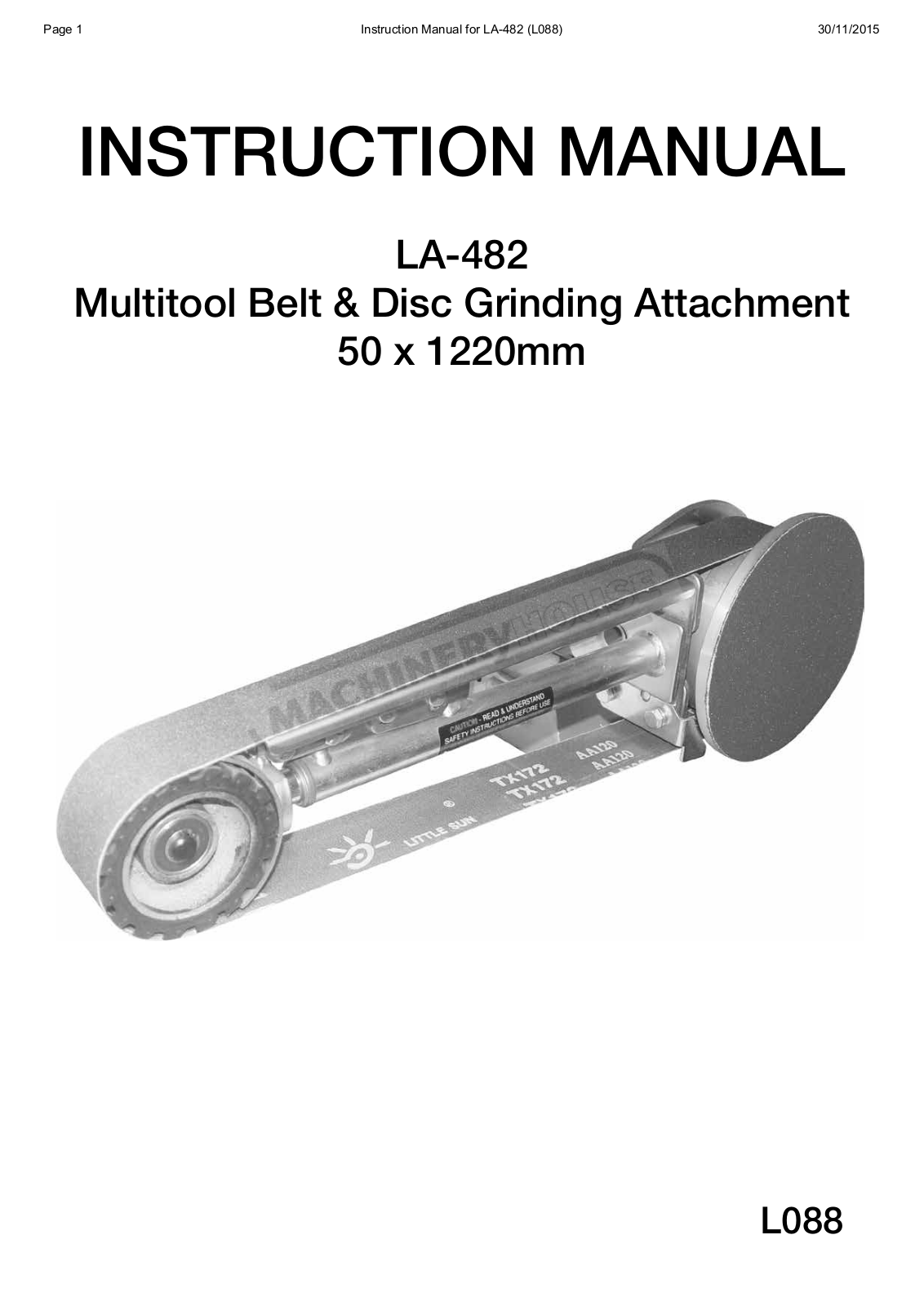 MULTITOOL L088, LA-482 Instruction Manual - ManualMachine.com