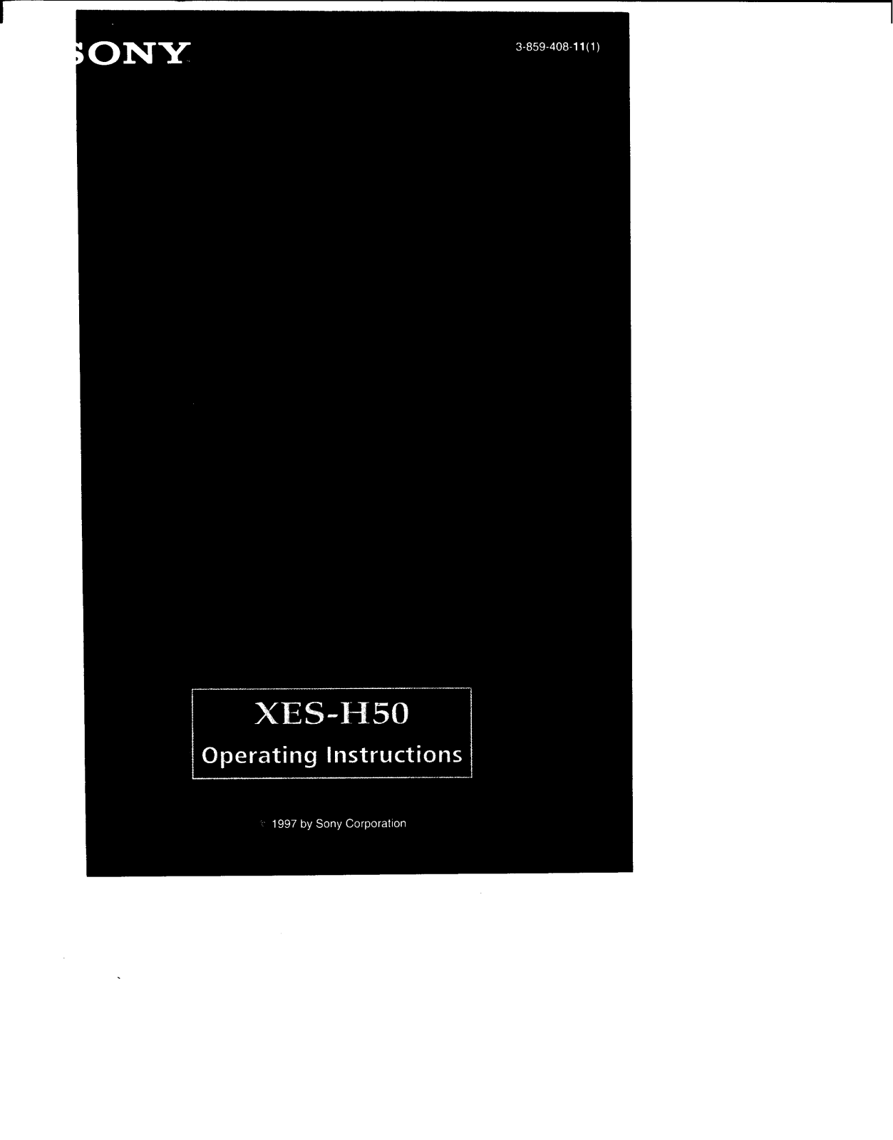 Sony XE-SH50 User Manual