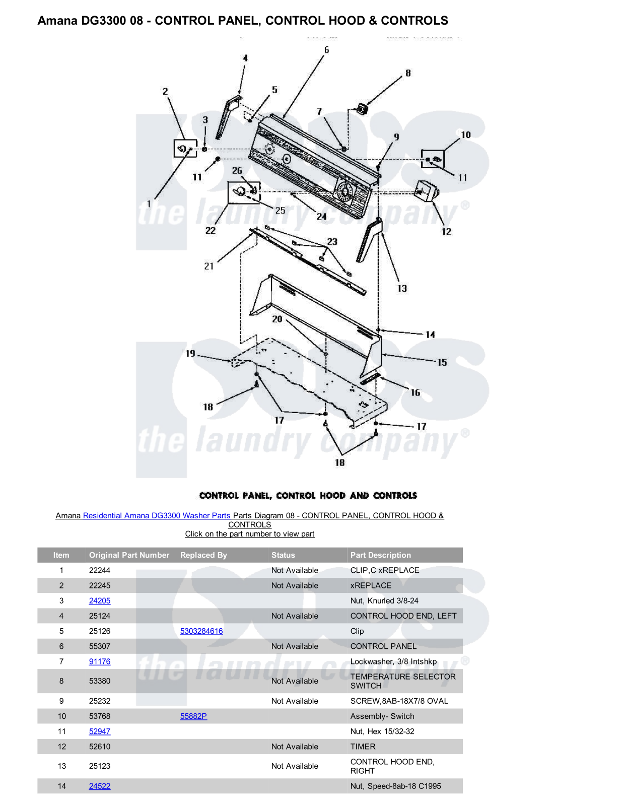 Amana DG3300 Parts Diagram