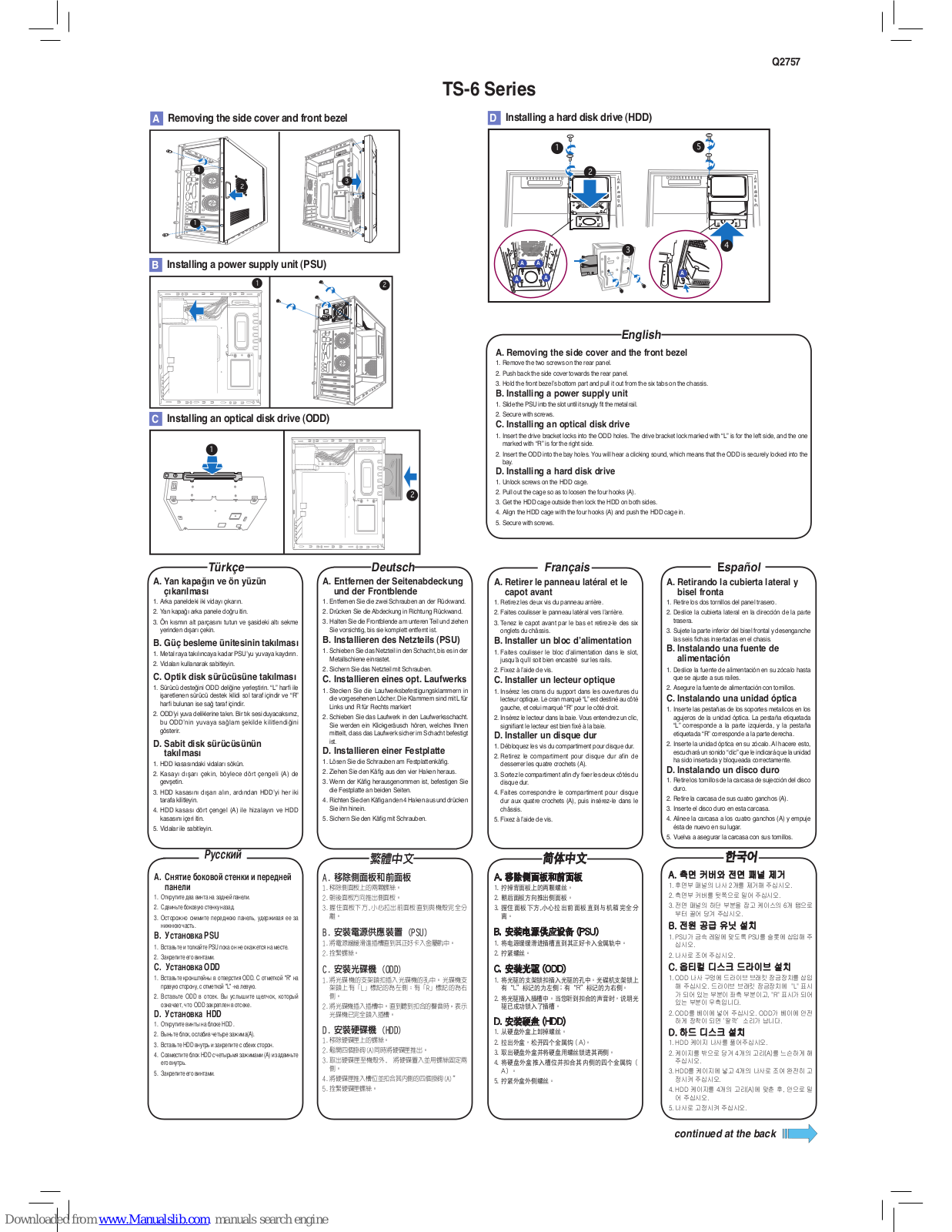 Asus TS-63, TS-6A User Manual
