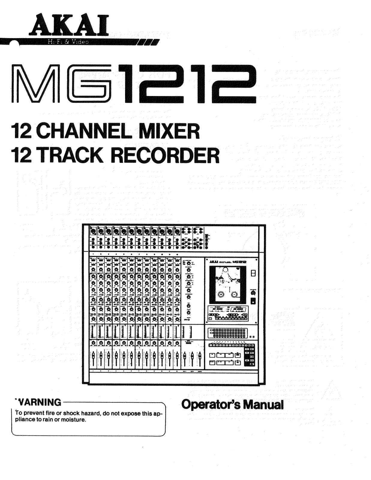 Akai MG1212 Operator's Manual