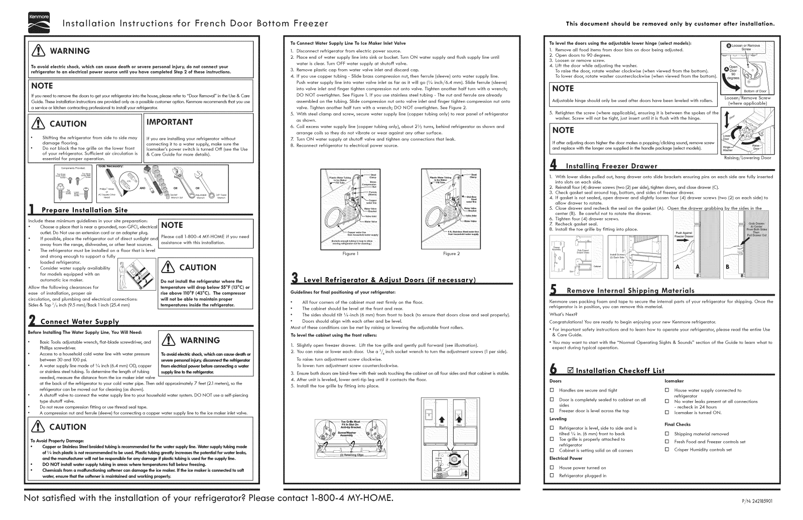 Kenmore 25370312211, 25370312212, 25370312213, 25370312214, 25370313210 Installation Guide - ManualMachine.com