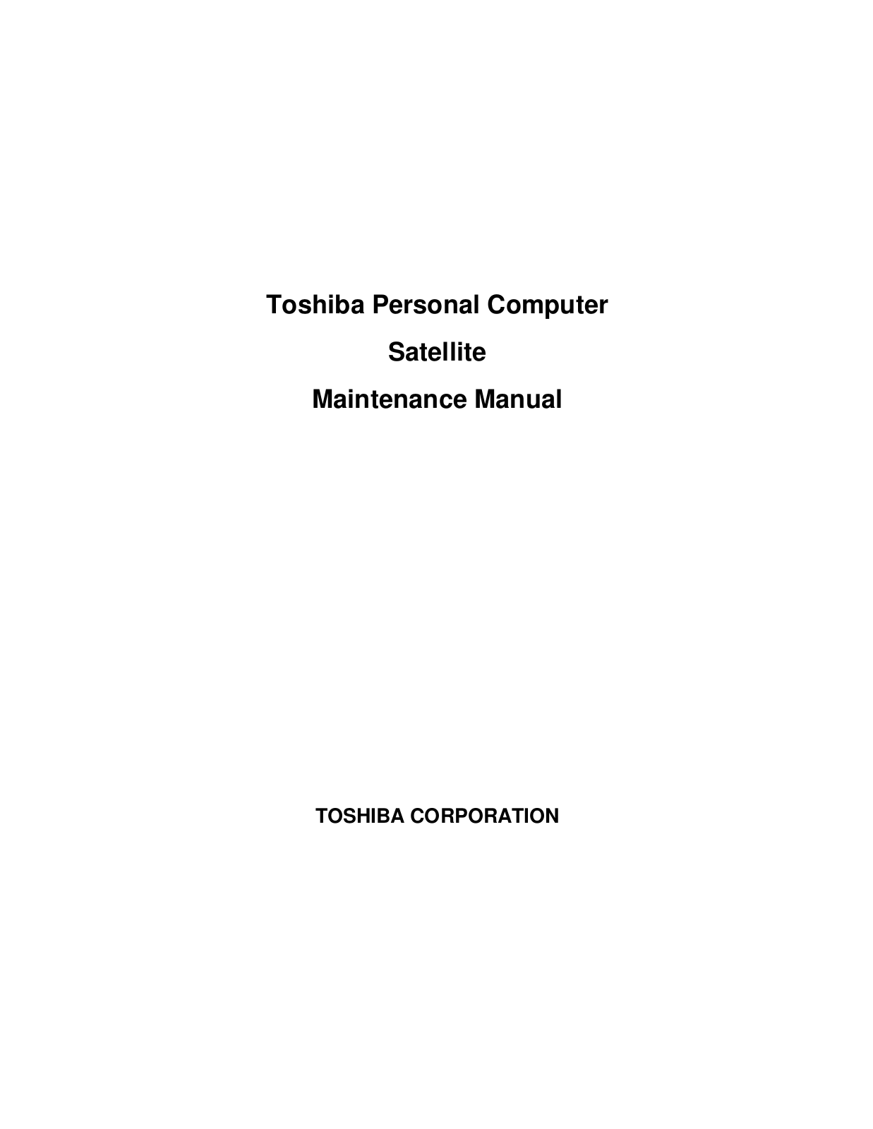 Toshiba satellite l550, satellite pro l550 Service Manual