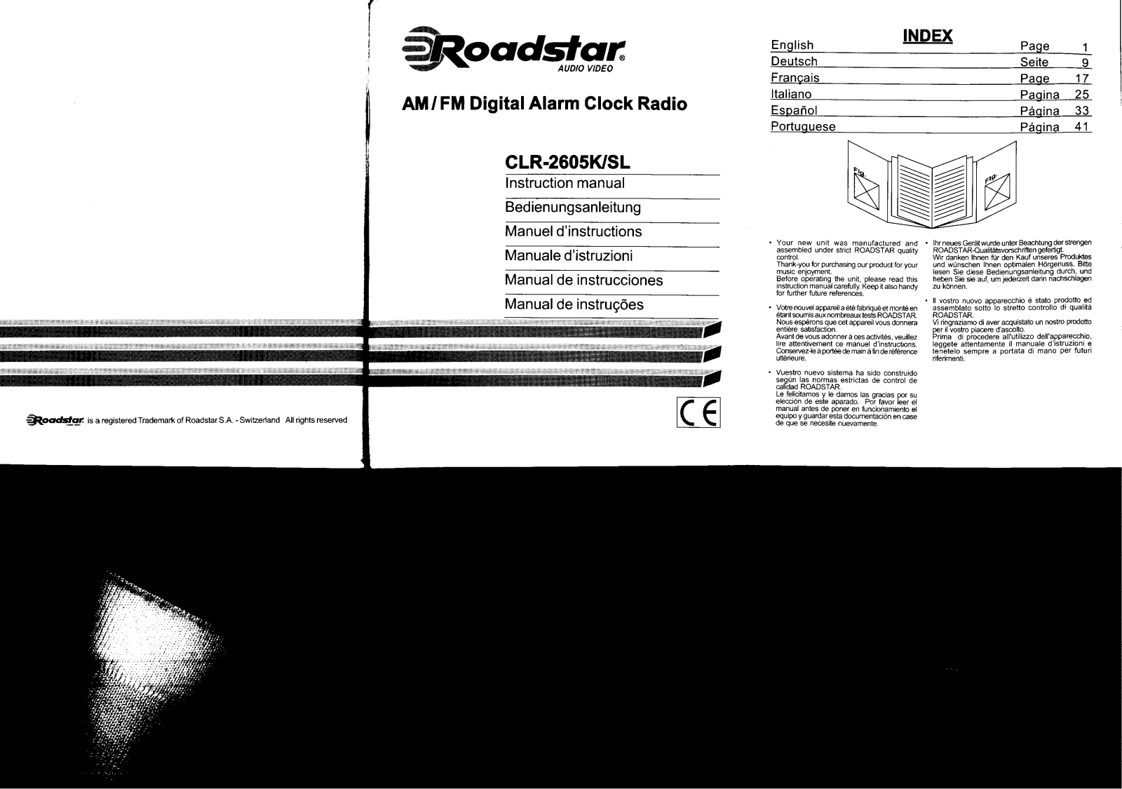 Reflexion CLR-2605K, CLR-2605SL Instruction Manual