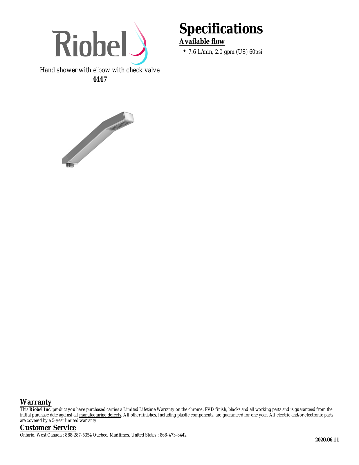 Riobel 4447PN Specifications - ManualMachine.com