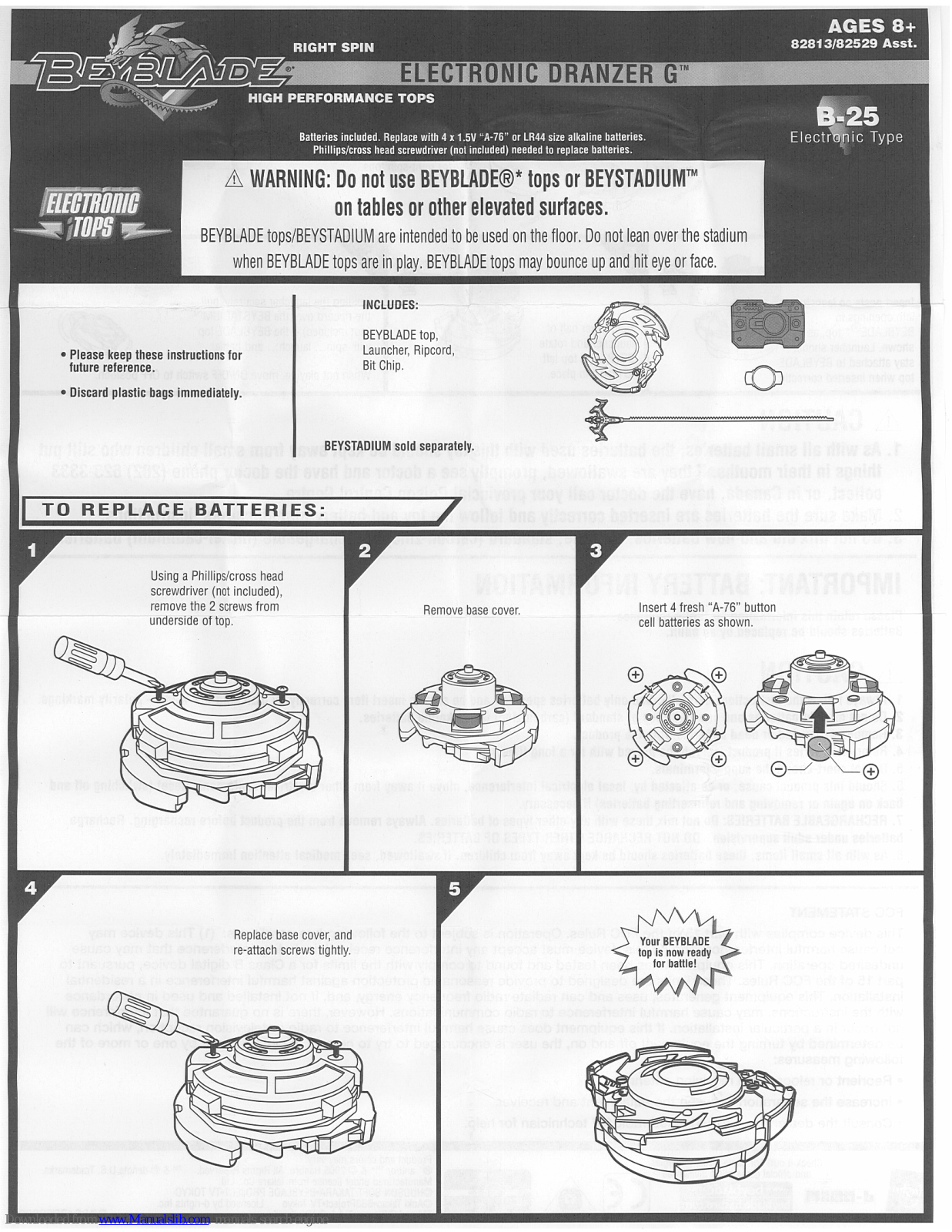 Beyblade Electronic Dranzer G, 82813, 82529 Instructions Manual - ManualMachine.com