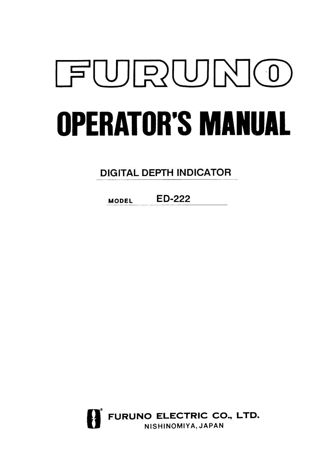 Furuno ED-222 OPERATORS MANUAL