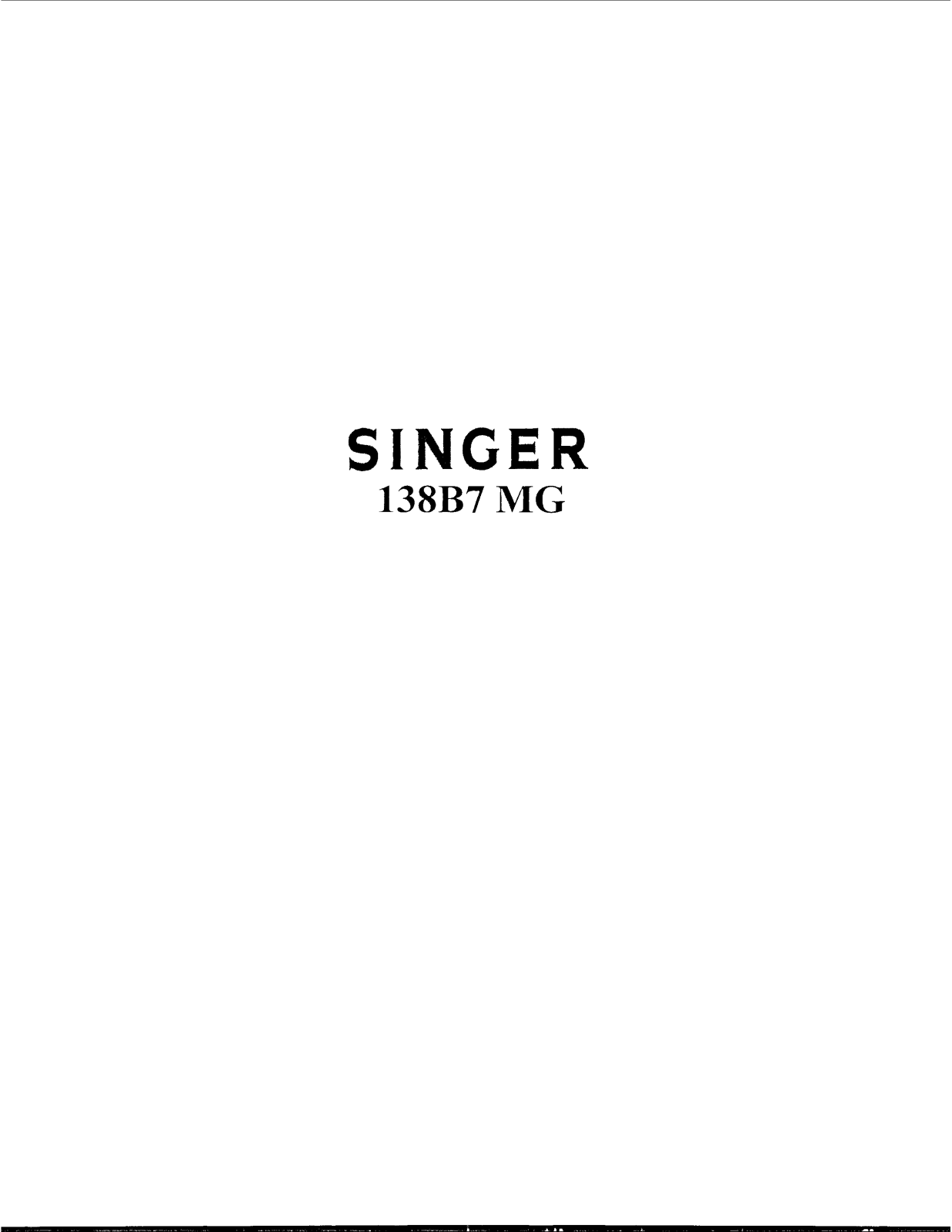 SINGER 138B7MG Parts List