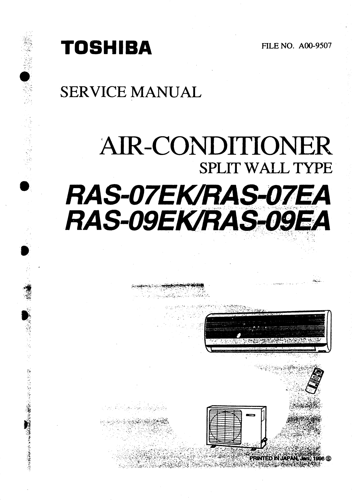 Toshiba RAS-09EK, RAS-07EA, RAS-09EA, RAS-07EK SERVICE MANUAL