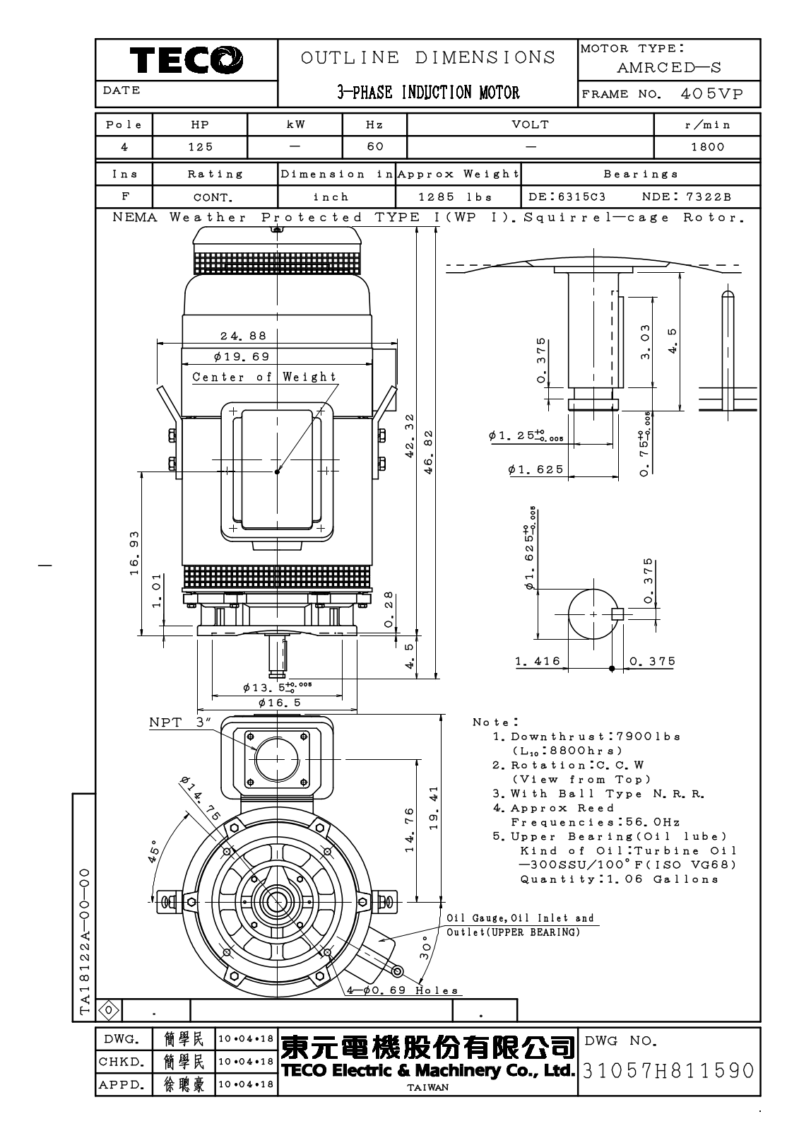 Teco VSP1254 Reference Drawing