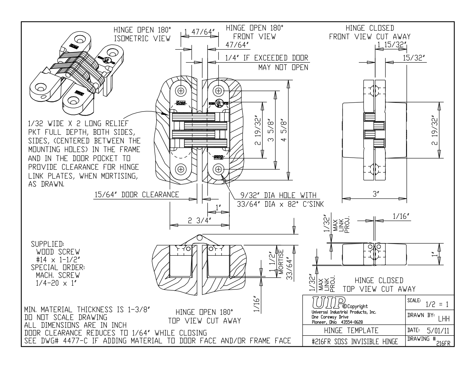 SOSS RVW1041 Dimensions - ManualMachine.com