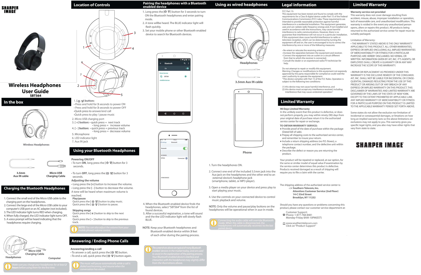 Sharper image SBT564 User Manual