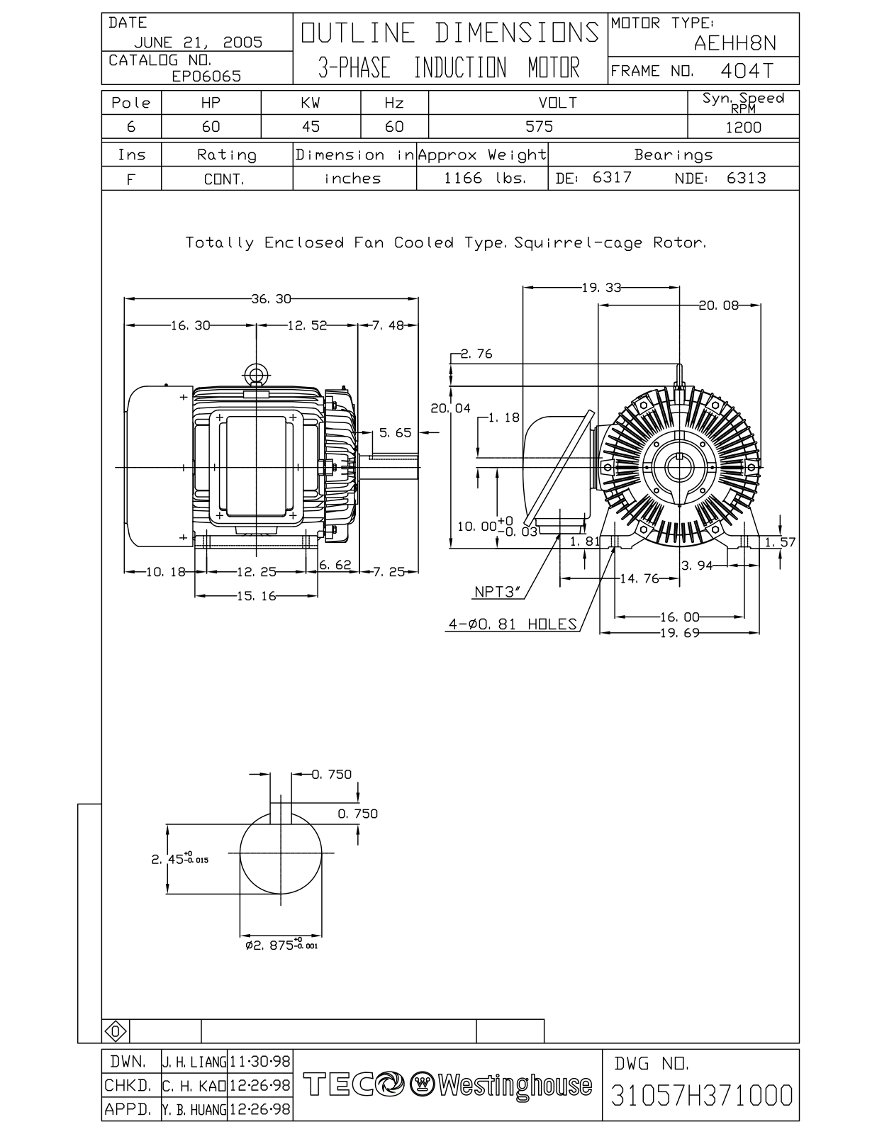 Teco EP06065 Reference Drawing