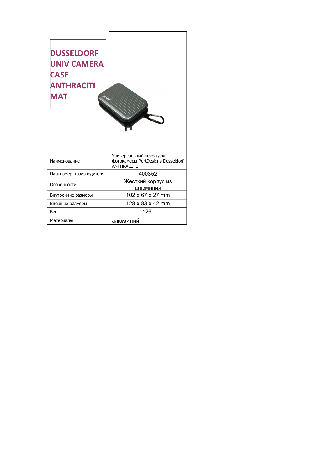 Port Designs 400352 User Manual