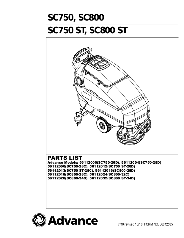 NILFISK SC750 26D Parts List